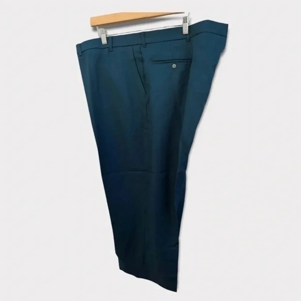 Haband Mens Executive Division Garbadine Dress Hemmed Slacks Green Size 50 x 25‎